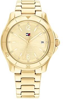 Tommy Hilfiger Orologio Analogico al Quarzo da Donna con Cinturino in Acciaio Inossidabile Dorato