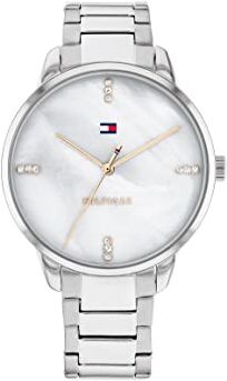 Tommy Hilfiger Orologio Analogico al Quarzo da Donna con Cinturino in Acciaio Inossidabile Argentato 1782544