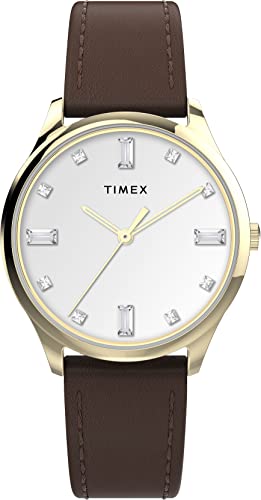 Timex Main Street, Orologio Donna, 32 mm con Cinturino in Pelle, TW2V76500