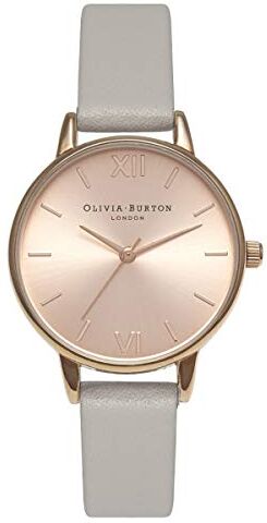 Burton Orologio Analogico al Quarzo da Donna con Cinturino in Pelle Grigio