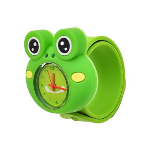 osiuujkw Orologio in silicone per cartoni animati elegante e affidabile per bambini, bambino, ragazzo, ragazza, coccinella, orologio in silicone per cartoni animati, gel di silice, Rana