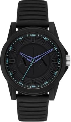 Armani Orologio da uomo a tre sfere in nylon nero,