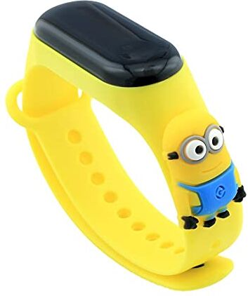 generico Orologio digitale braccialetto in silicone bambino bambina Sportivo cartoni animati cinturino compatibile xiaomi mi band (Minion)