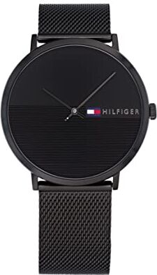 Tommy Hilfiger Orologio Analogico al Quarzo da Uomo con Cinturino in Acciaio Inossidabile Nero