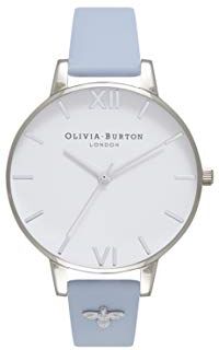 Burton Orologio Analogico al Quarzo da Donna con Cinturino in Pelle Colore Blu Gesso