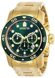 Invicta Pro Diver SCUBA Orologio da uomo in acciaio inossidabile con movimento al quarzo 48 mm, Oro / Verde