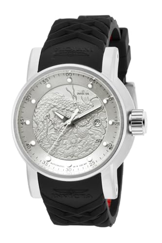 Invicta S1 Rally Orologio da Uomo in Acciaio Inossidabile con Movimento Automatico 48 mm, Argento/Nero