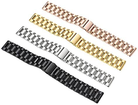 Generico ✅ CINTURINO IN METALLO PER OROLOGIO UOMO DONNA UNISEX RAGAZZO RAGAZZA UNIVERSALE ARGENTO ORO ROSA NERO 20MM 22MM MAGLIA METALLICA SGANCIO RAPIDO ACCIAIO INOSSIDABILE RICAMBIO M2 ✅ (20mm, Oro Rosa)