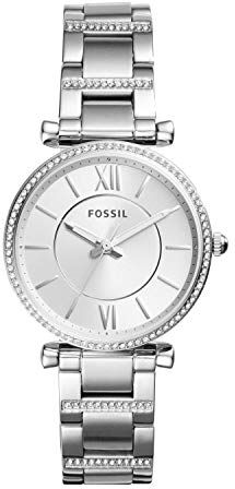 Fossil Orologio Carlie da donna, movimento al quarzo, cassa 35 mm in acciaio inossidabile con bracciale in acciaio inossidabile,