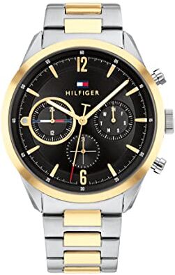 Tommy Hilfiger Orologio Analogico Multifunzione al Quarzo da Uomo con Cinturino in Acciaio Inossidabile Bicolore