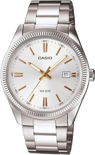 Casio MTP-1302D-7A2VDF A488 Orologio da polso per uomo, cinturino in acciaio inox, Argento