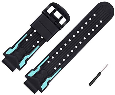 Coholl Cinturini sostitutivi per Orologi per Bambini, compatibili con PTHTECHUS CPROGRACE INIUPO Cinturino per Orologio in Silicone per Bambini da 15mm,Nero-Verde