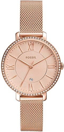 Fossil Orologio Jacqueline da donna, movimento al quarzo, cassa in acciaio inossidabile oro rosa 36 mm con bracciale in acciaio inossidabile,