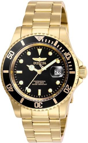 Invicta Pro Diver Orologio da uomo in acciaio inossidabile con movimento al quarzo 40 mm, Oro / Nero