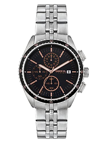 Breil Men's Chronograph Net Collection  Accessori Uomo Orologio per Uomo in Acciaio Blux con Cassa da 42 mm e Cinturino Regolabile da 15,5 a 21 cm