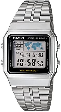 Casio Orologio Digitale al Quarzo Unisex con Cinturino in Acciaio Inossidabile