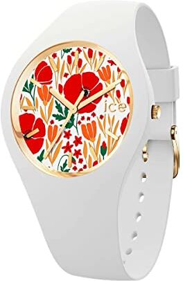 ICE flower Poppy fields Orologio bianco da Donna con Cinturino in silicone  (Small)