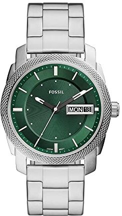 Fossil Orologio Machine da uomo, movimento al quarzo, cassa in acciaio inossidabile da 42 mm con bracciale in acciaio inossidabile, , Verde