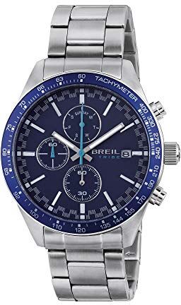 Breil , Collezione FAST, Orologio Cronografo Uomo, con Cassa in Acciaio, Lunetta in Alluminio Blu, Quadrante Blu, Sfere con Luminous, Resistente all'Acqua, Diametro 44 mm