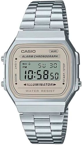 Casio Orologio digitale al quarzo unisex con cinturino in acciaio inox , argento