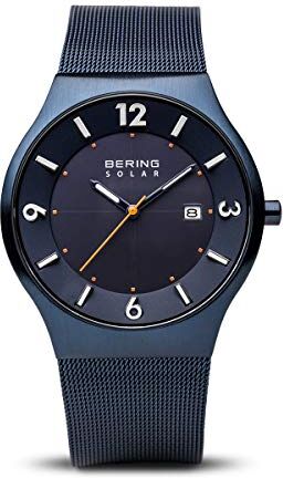 BERING Orologio da polso da uomo, analogico, con cinturino in acciaio inox e vetro zaffiro