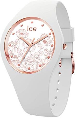 ICE Flower Spring White Orologio Bianco da Donna con Cinturino in Silicone,  (Small)