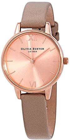 Burton Orologio Analogico al Quarzo da Donna con Cinturino in Pelle Marrone