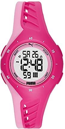 Puma Orologio Unisex  3, movimento digitale, cassa in policarbonato rosa 40 mm con cinturino in poliuretano,