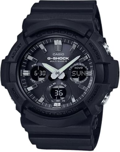 Casio G-SHOCK Orologio 20 BAR, Nero, con Ricezione Segnale Radio e Funzione Solare, Analogico Digitale, Uomo,