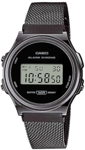 Casio VINTAGE Orologio Digitale al Quarzo Unisex con Cinturino in Acciaio Inossidabile A171WEMB-1AEF