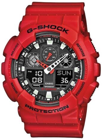 Casio G-SHOCK Orologio 20 BAR, Rosso, Analogico Digitale, Uomo,