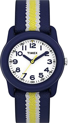 Timex Orologio per bambini  TIME MACHINES 29mm in tessuto elastico a righe blu/gialle TW7C05800