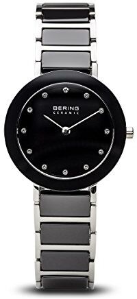 BERING Donna Analogico Quarzo Ceramic Orologio con Cinturino in Acciaio inossidabile/Ceramica Cinturino e Vetro zaffiro