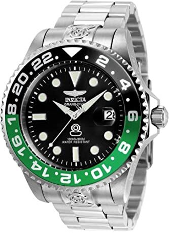 Invicta Grand Diver Orologio da Uomo in Acciaio Inossidabile con Movimento Automatico, Argento/Verde 47 mm