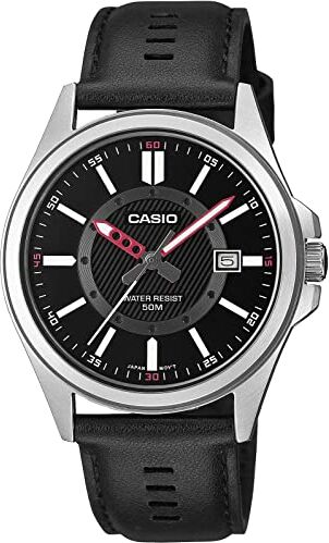 Casio Orologio Analogo al Quarzo Uomo con Cinturino in Pelle