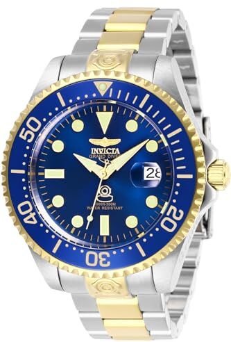 Invicta Grand Diver Orologio da Uomo in Acciaio Inossidabile con Movimento Automatico, Bicolore/Blu 47 mm