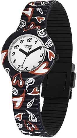 Hip Hop , Orologio da Donna, Collezione Heart by Heart, Orologio con Cinturino in Silicone Stampato, Cassa 32 mm, Movimento al quarzo 3H Miyota 7T35