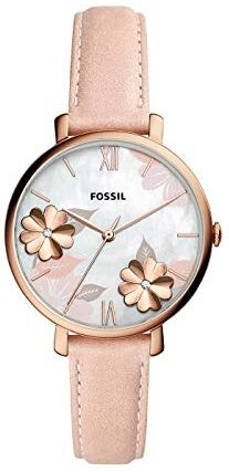 Fossil Orologio Jacqueline da donna, movimento al quarzo, cassa in acciaio inossidabile oro rosa 36 mm con cinturino in pelle,