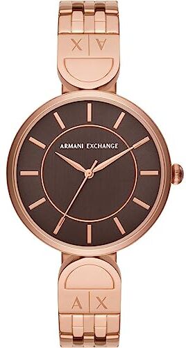 Armani Orologio da donna, movimento al quarzo/3 lancette, cassa da 38 mm con cinturino in acciaio inossidabile