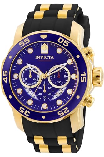 Invicta Pro Diver SCUBA Orologio da Uomo in Acciaio Inossidabile con Movimento al Quarzo, Blu/Oro 48 mm