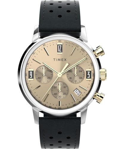 Timex Orologio Cronografo al Quarzo Uomo con Cinturino in Pelle