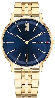 Tommy Hilfiger Orologio Analogico al Quarzo da Uomo con Cinturino in Acciaio Inossidabile Dorato