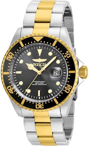 Invicta Pro Diver Orologio da uomo in acciaio inossidabile con movimento al quarzo 43 mm, Bicolore / Nero