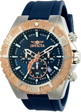 Invicta Aviator Orologio da Uomo in Acciaio Inossidabile con Movimento al Quarzo 49 mm, Blu/Argento