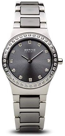 BERING Donna Analogico Quarzo Ceramic Orologio con Cinturino in Acciaio inossidabile/Ceramica Cinturino e Vetro zaffiro