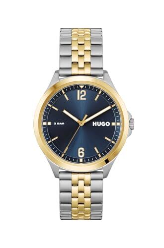 HUGO Orologio Analogico al Quarzo da Uomo con Cinturino in Acciaio Inossidabile Bicolore