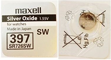 Maxell Watch Battery SR726SW 397 a Bottone (Confezione da 5 batterie)