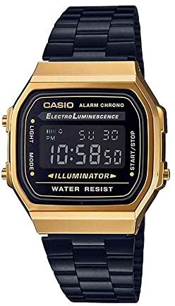 Casio Orologio Digitale Quarzo Unisex con Cinturino in Acciaio Inox A168WEGB-1BEF