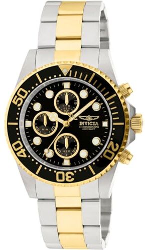 Invicta Pro Diver Orologio da Uomo in Acciaio Inossidabile con Movimento al Quarzo 43 mm, Bicolore/Nero