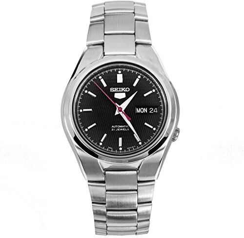 Seiko 5 Gent Orologia da Polso, Automatico, Uomo, Cinturino in Acciaio Inox, Grigio